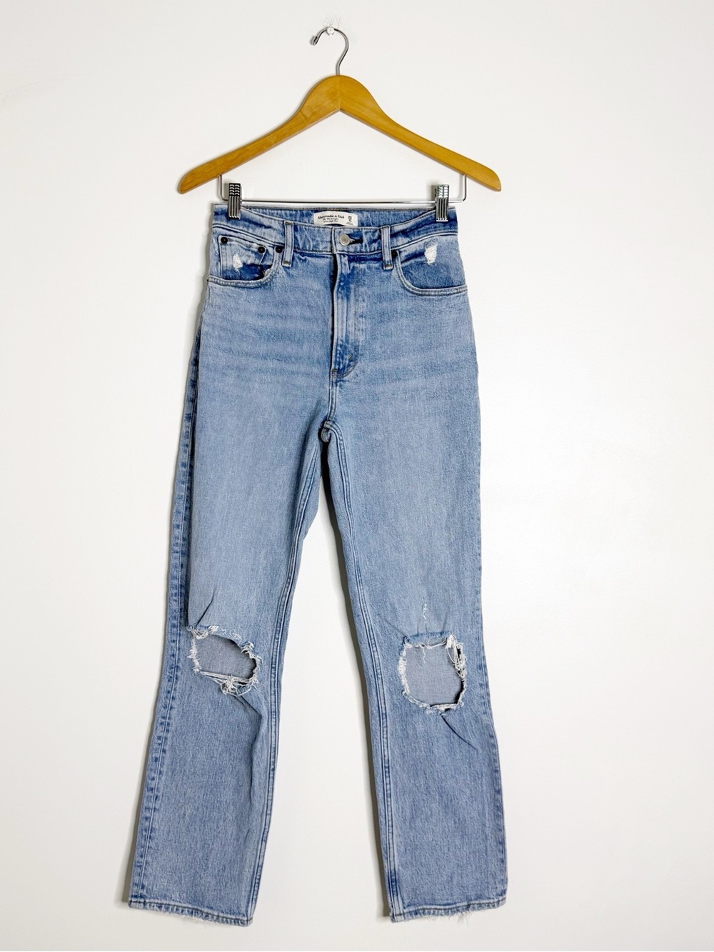 Abercrombie & Fitch 90s Straight Ultra High Rise Jeans Size 0 Regular Distressed